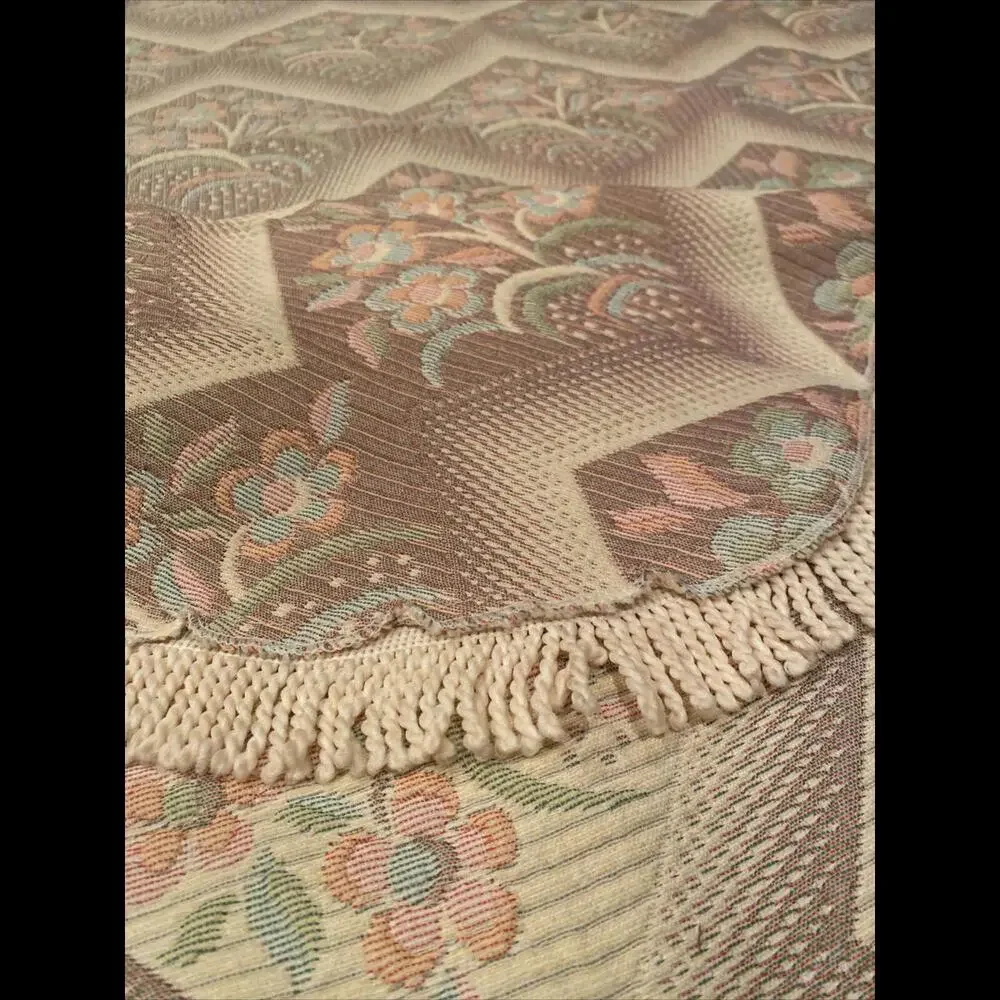 👸🏼💰RJ King Coverlet Textured Beige Pink Blue  Made in Portugal